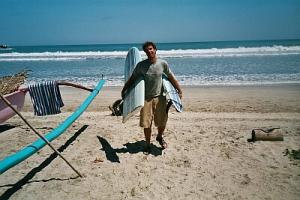 Markus mit seinen neuen Shortboards :-)